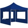 Hopfällbart partytält med väggar aluminium 2x2 m blå vidaXL – miniatyr 5