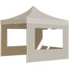 Hopfällbart partytält med väggar aluminium 2x2 m gräddvit vidaXL – miniatyr 4