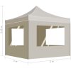 Hopfällbart partytält med väggar aluminium 2x2 m gräddvit vidaXL – miniatyr 9