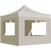 Hopfällbart partytält med väggar aluminium 2x2 m gräddvit vidaXL – miniatyr 1
