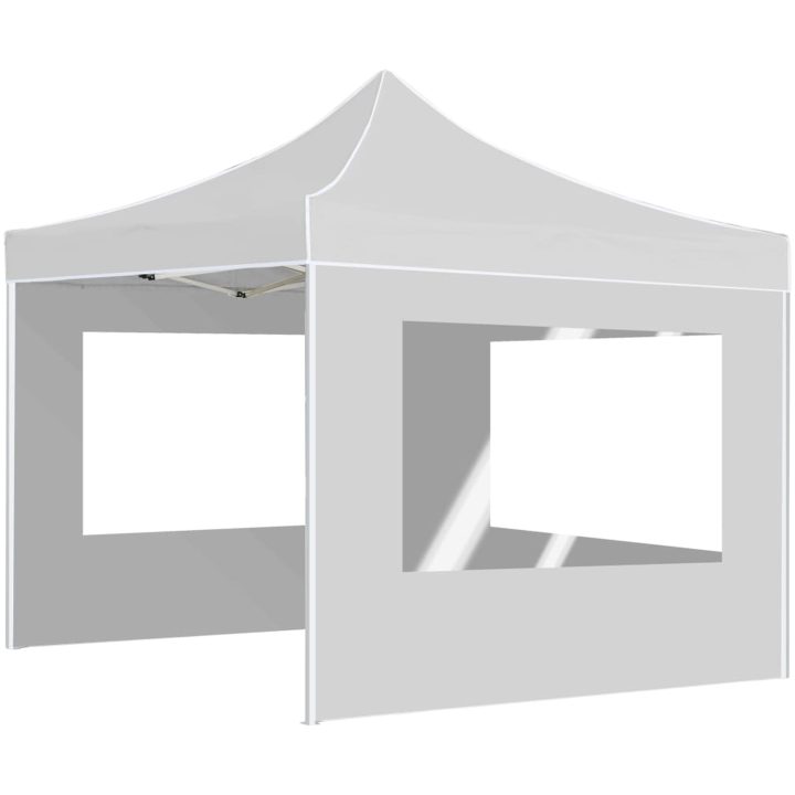 Hopfällbart partytält med väggar aluminium 2x2 m vit vidaXL – bild 4