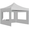 Hopfällbart partytält med väggar aluminium 2x2 m vit vidaXL – miniatyr 5