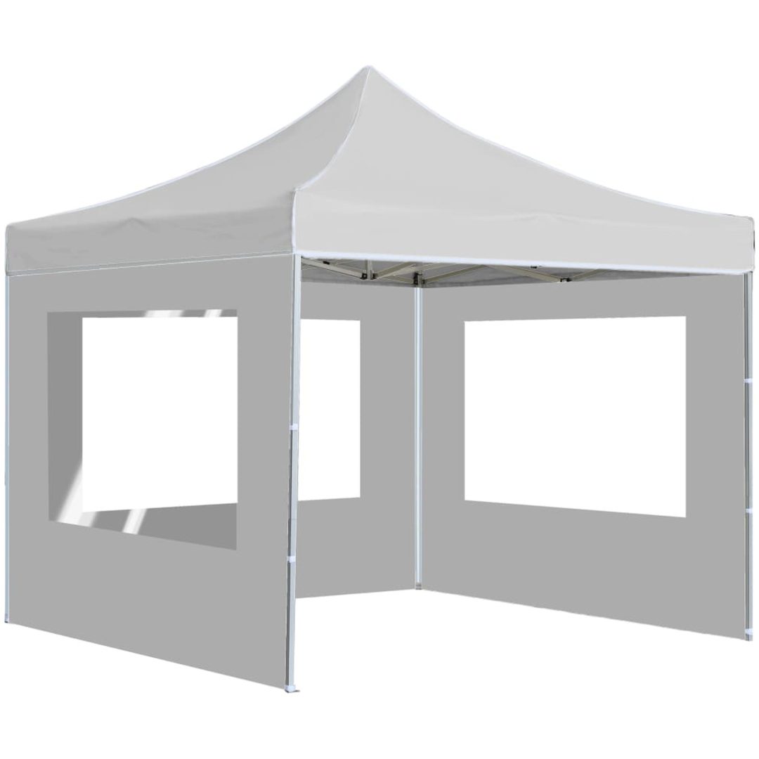 Hopfällbart partytält med väggar aluminium 2x2 m vit vidaXL – bild 5