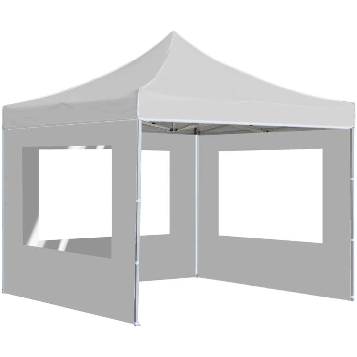 Hopfällbart partytält med väggar aluminium 2x2 m vit vidaXL – bild 5
