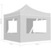 Hopfällbart partytält med väggar aluminium 2x2 m vit vidaXL – miniatyr 9