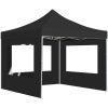Hopfällbart partytält med väggar aluminium antracit vidaXL 3 x 3 m – miniatyr 2