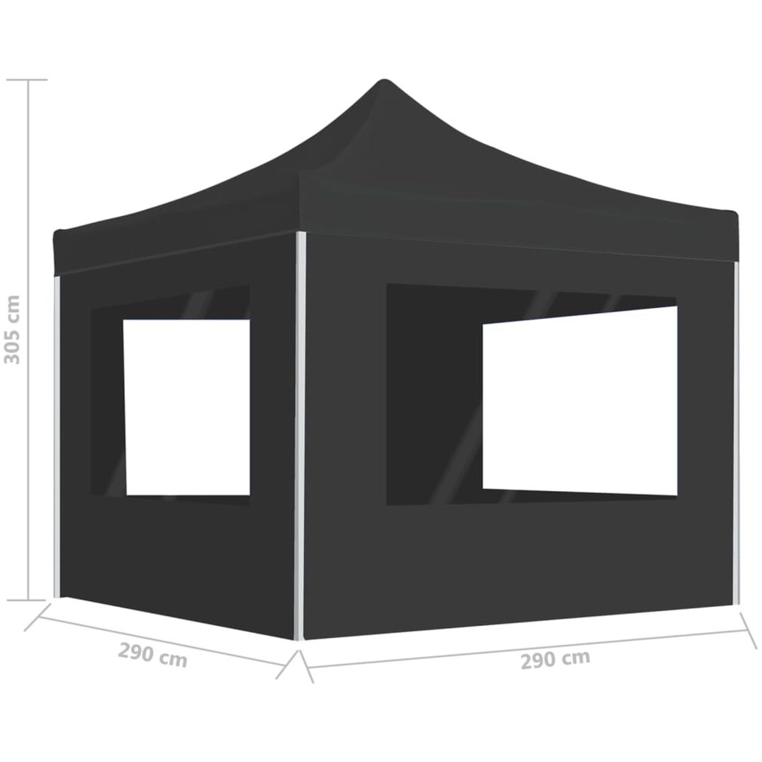 Hopfällbart partytält med väggar aluminium antracit vidaXL 3 x 3 m – bild 9