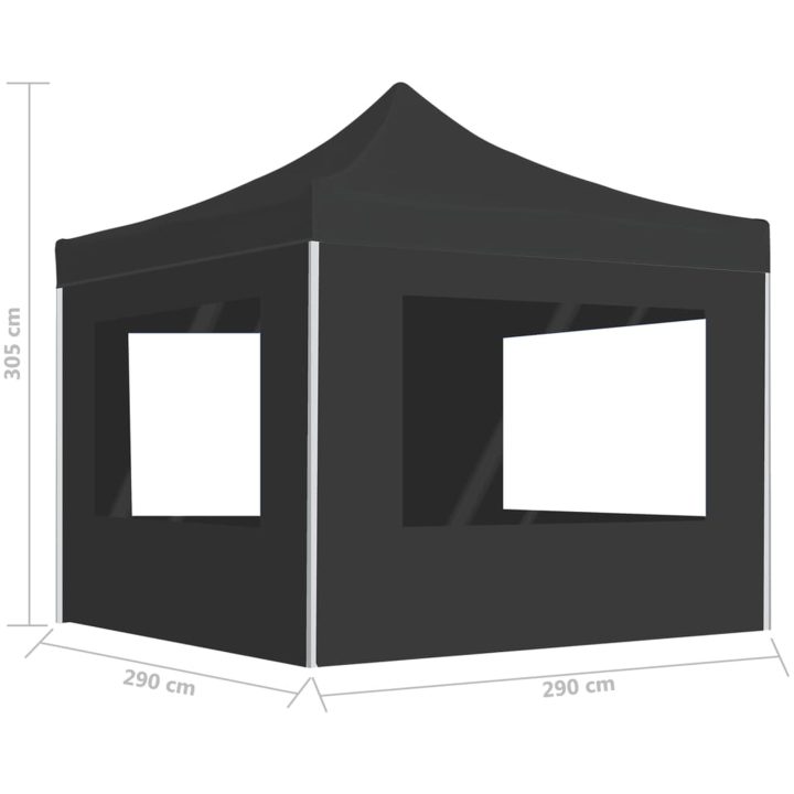 Hopfällbart partytält med väggar aluminium antracit vidaXL 3 x 3 m – bild 9