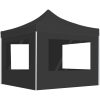 Hopfällbart partytält med väggar aluminium antracit vidaXL 3 x 3 m – miniatyr 1
