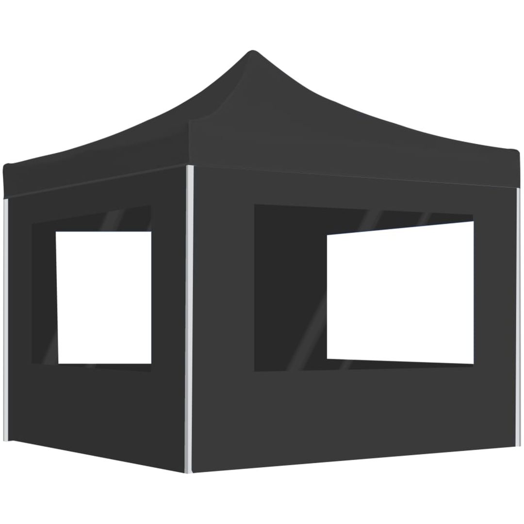Hopfällbart partytält med väggar aluminium antracit vidaXL 3 x 3 m