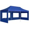 Hopfällbart partytält med väggar aluminium blå vidaXL 6 x 3 m – miniatyr 2