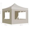 Hopfällbart partytält med väggar aluminium gräddvit vidaXL 3 x 3 m – miniatyr 9