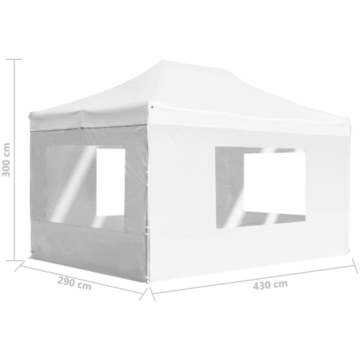Hopfällbart partytält med väggar aluminium vit vidaXL 4.5 x 3 m – bild 11
