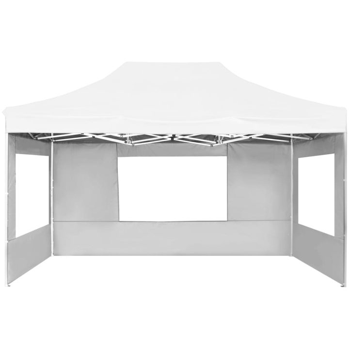 Hopfällbart partytält med väggar aluminium vit vidaXL 4.5 x 3 m – bild 4