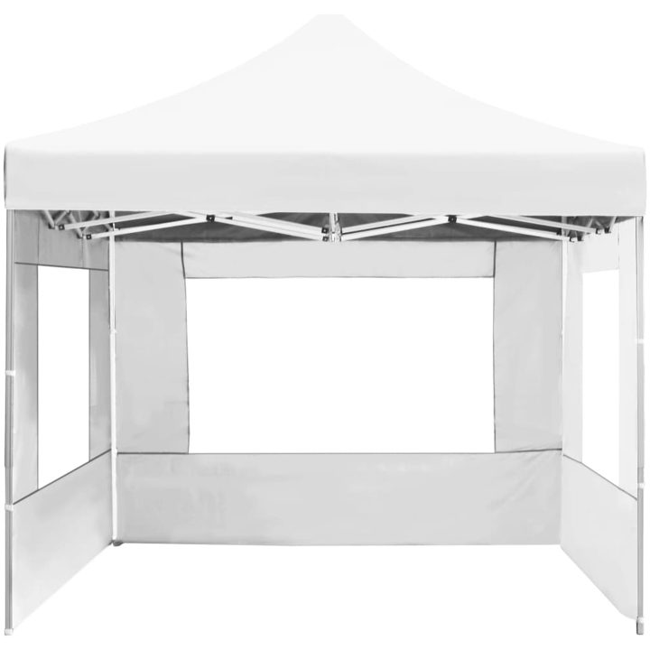 Hopfällbart partytält med väggar aluminium vit vidaXL 4.5 x 3 m – bild 5
