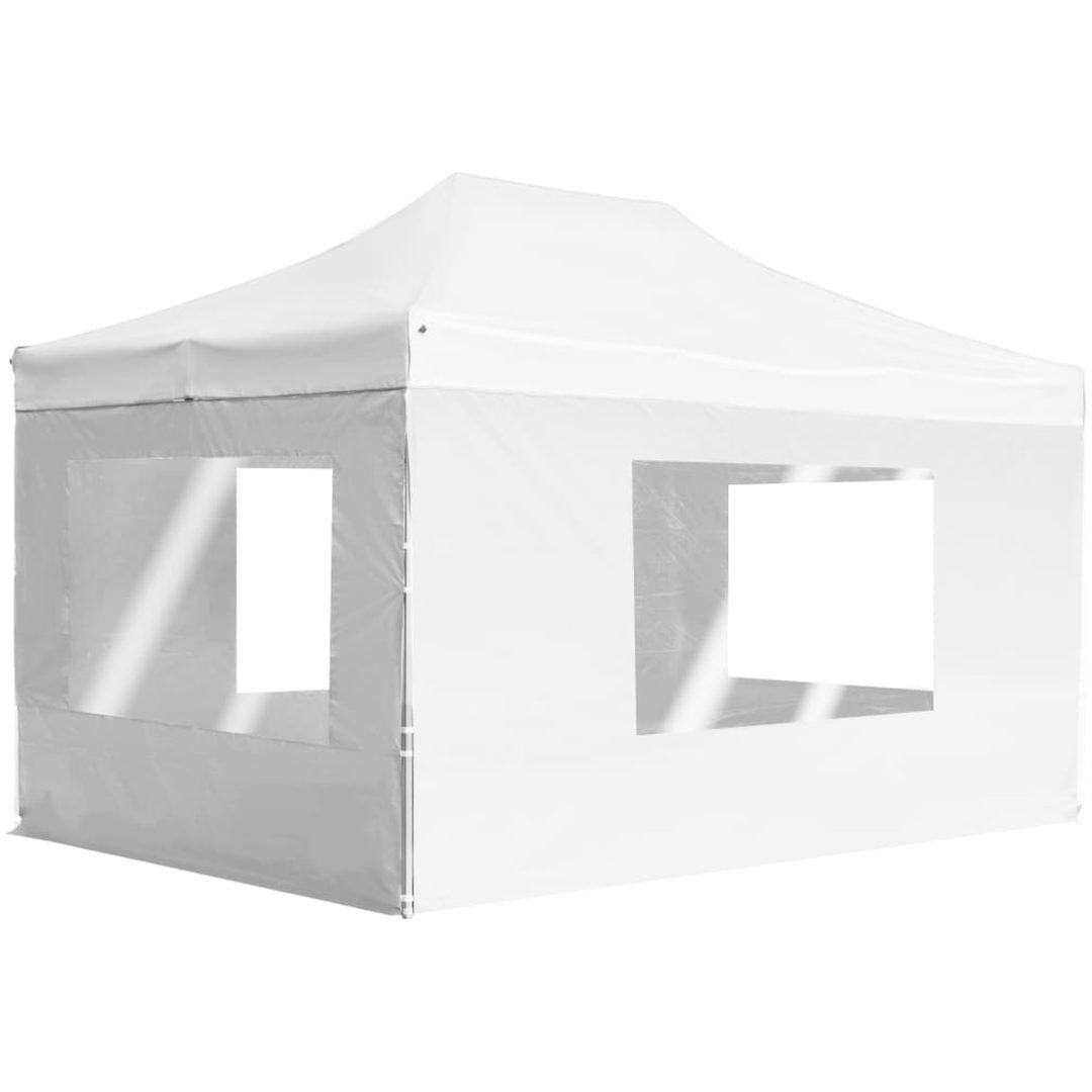 Hopfällbart partytält med väggar aluminium vit vidaXL 4.5 x 3 m