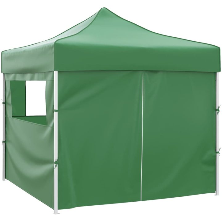 Hopfällbart tält 3 x 3 m 4 väggar grön vidaXL – bild 3