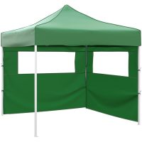 Hopfällbart tält med 2 väggar 3x3 m grön vidaXL