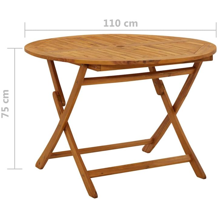 Hopfällbart trädgårdsbord 110 cm massivt akaciaträ vidaXL – bild 10