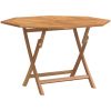Hopfällbart trädgårdsbord 110x110x75 cm massiv teak vidaXL – miniatyr 2