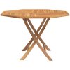 Hopfällbart trädgårdsbord 110x110x75 cm massiv teak vidaXL – miniatyr 4