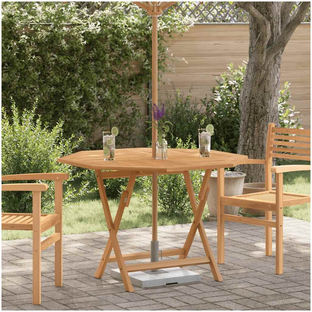 Hopfällbart trädgårdsbord 110x110x75 cm massiv teak vidaXL