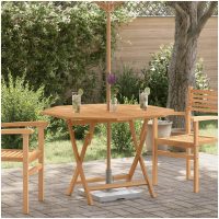 Hopfällbart trädgårdsbord 110x110x75 cm massiv teak vidaXL