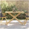 Hopfällbart trädgårdsbord 110x55x75 cm bambu vidaXL – miniatyr 1