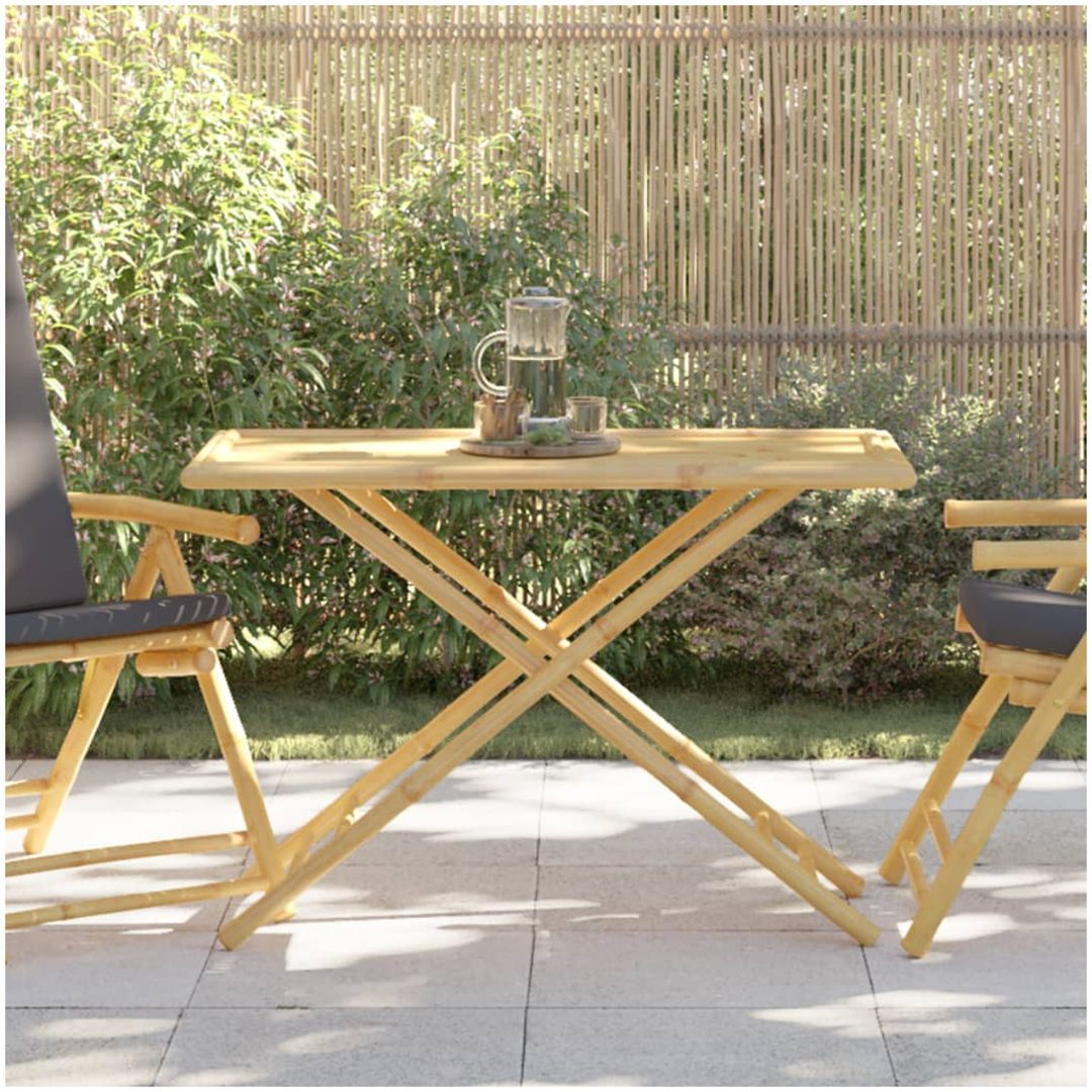 Hopfällbart trädgårdsbord 110x55x75 cm bambu vidaXL