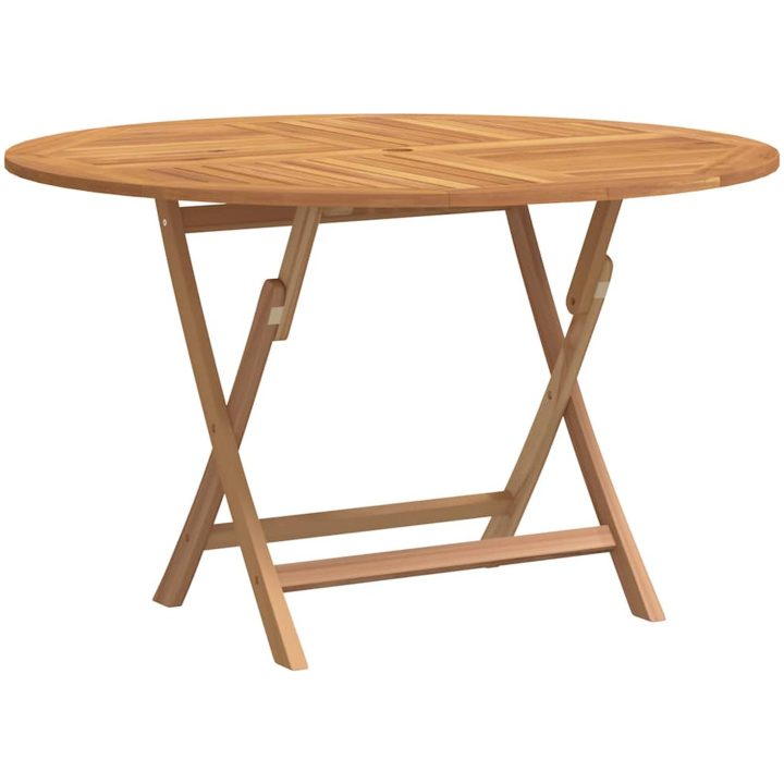 Hopfällbart trädgårdsbord ⌀110x75 cm massiv teak vidaXL – bild 2