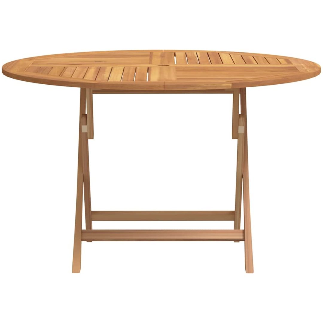 Hopfällbart trädgårdsbord ⌀110x75 cm massiv teak vidaXL – bild 3