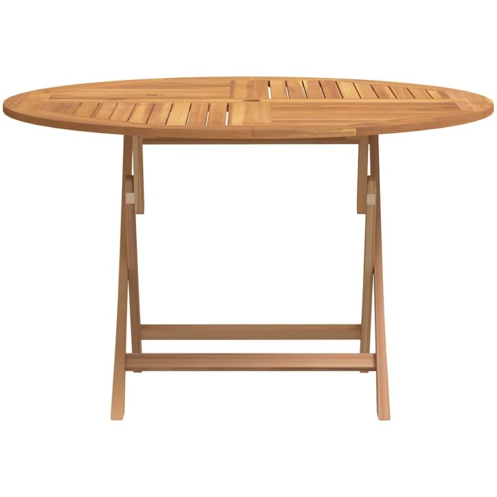 Hopfällbart trädgårdsbord ⌀110x75 cm massiv teak vidaXL – bild 3
