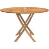 Hopfällbart trädgårdsbord ⌀110x75 cm massiv teak vidaXL – miniatyr 4