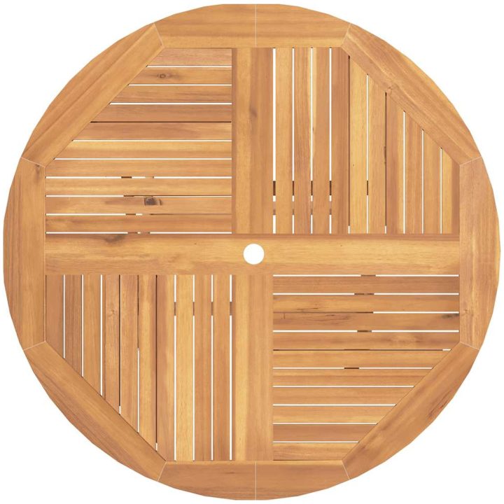 Hopfällbart trädgårdsbord ⌀110x75 cm massiv teak vidaXL – bild 6