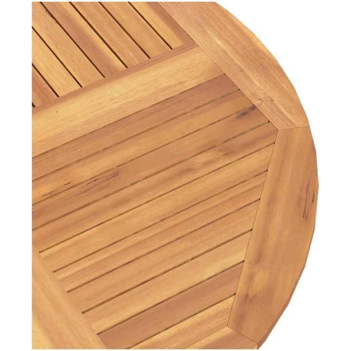 Hopfällbart trädgårdsbord ⌀110x75 cm massiv teak vidaXL – bild 7