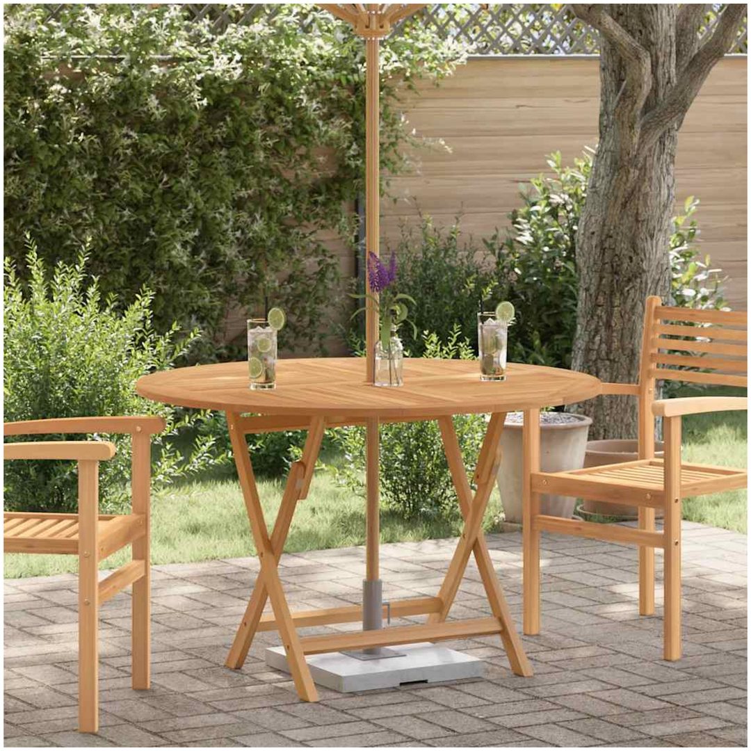 Hopfällbart trädgårdsbord ⌀110x75 cm massiv teak vidaXL