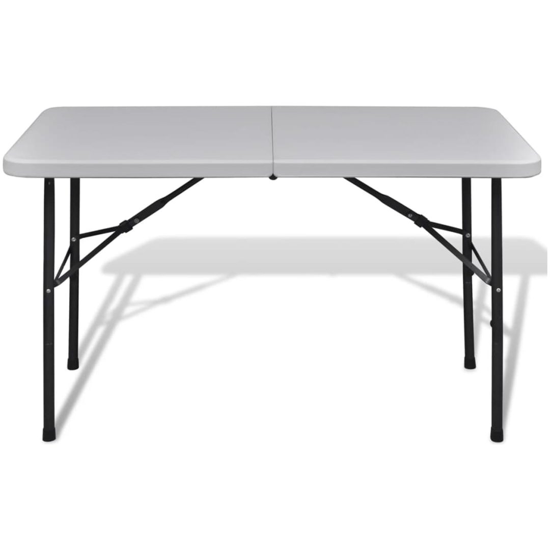 Hopfällbart trädgårdsbord 122 cm HDPE vit vidaXL – bild 2