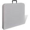 Hopfällbart trädgårdsbord 122 cm HDPE vit vidaXL – miniatyr 3