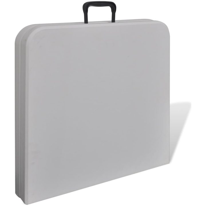 Hopfällbart trädgårdsbord 122 cm HDPE vit vidaXL – bild 3