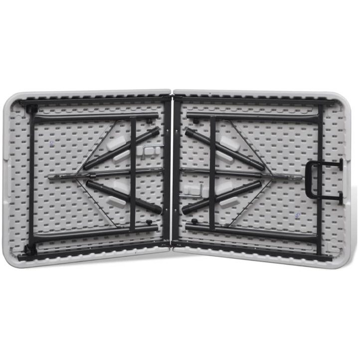 Hopfällbart trädgårdsbord 122 cm HDPE vit vidaXL – bild 4