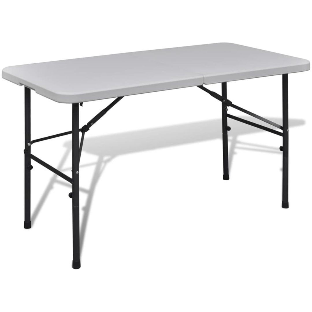 Hopfällbart trädgårdsbord 122 cm HDPE vit vidaXL