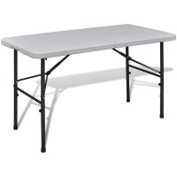 Hopfällbart trädgårdsbord 122 cm HDPE vit vidaXL