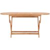 Hopfällbart trädgårdsbord 160x80x75 cm massivt teakträ vidaXL – miniatyr 2