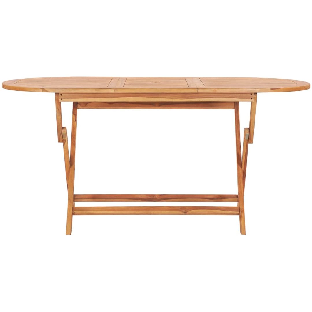 Hopfällbart trädgårdsbord 160x80x75 cm massivt teakträ vidaXL – bild 2