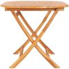 Hopfällbart trädgårdsbord 160x80x75 cm massivt teakträ vidaXL – miniatyr 3