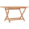 Hopfällbart trädgårdsbord 160x80x75 cm massivt teakträ vidaXL – miniatyr 1