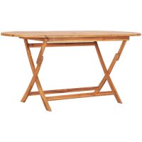 Hopfällbart trädgårdsbord 160x80x75 cm massivt teakträ vidaXL
