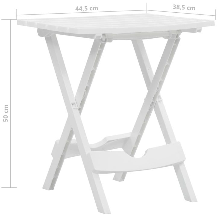 Hopfällbart trädgårdsbord 44,5x38,5x50 cm vit vidaXL – bild 7