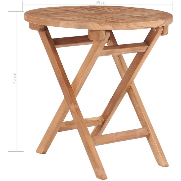 Hopfällbart trädgårdsbord 45 cm massiv teak vidaXL – bild 7