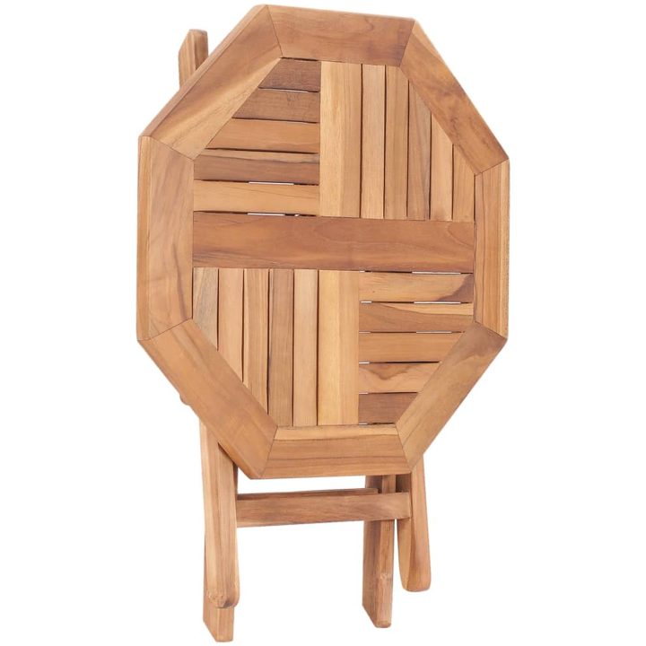 Hopfällbart trädgårdsbord 45x45x45 cm massiv teak vidaXL – bild 4